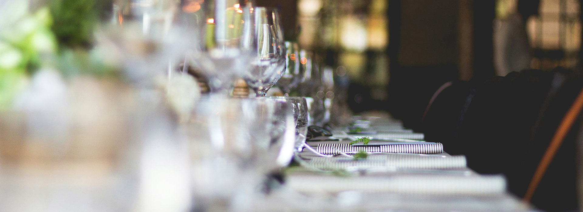 Dinner table set for a party